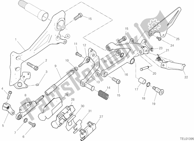 Tutte le parti per il 26a - Poggiapiedi, Sinistro del Ducati Superbike Panigale V4 1100 2020